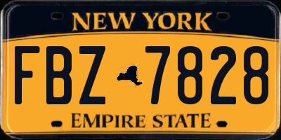 NY license plate FBZ7828