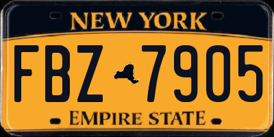 NY license plate FBZ7905