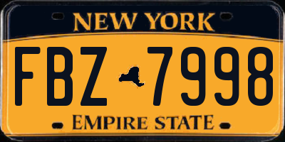 NY license plate FBZ7998