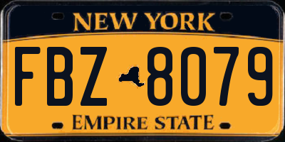 NY license plate FBZ8079