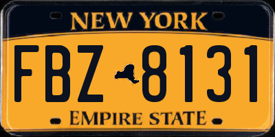 NY license plate FBZ8131