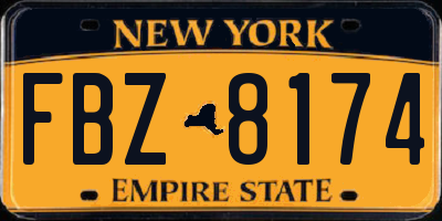 NY license plate FBZ8174