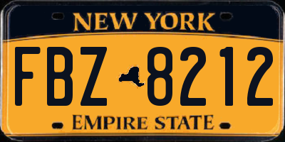 NY license plate FBZ8212