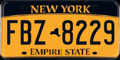 NY license plate FBZ8229