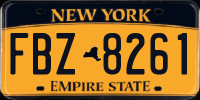 NY license plate FBZ8261