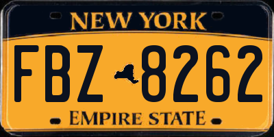 NY license plate FBZ8262