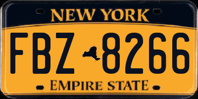 NY license plate FBZ8266