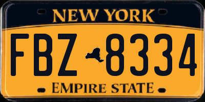 NY license plate FBZ8334