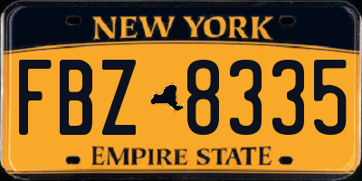 NY license plate FBZ8335