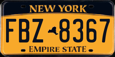 NY license plate FBZ8367