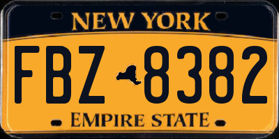 NY license plate FBZ8382