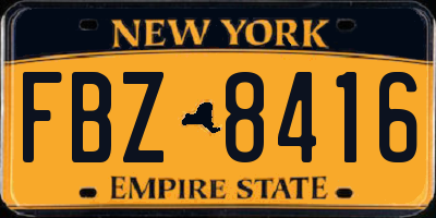 NY license plate FBZ8416