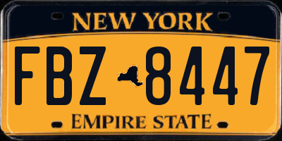 NY license plate FBZ8447