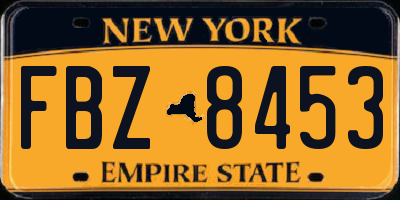 NY license plate FBZ8453