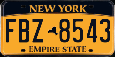 NY license plate FBZ8543