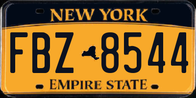 NY license plate FBZ8544