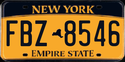 NY license plate FBZ8546