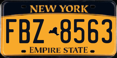 NY license plate FBZ8563