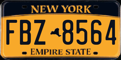 NY license plate FBZ8564