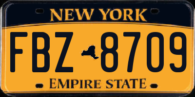 NY license plate FBZ8709
