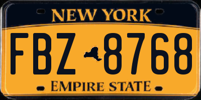 NY license plate FBZ8768