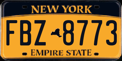 NY license plate FBZ8773