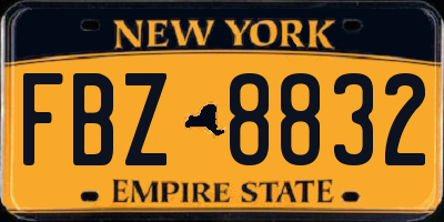 NY license plate FBZ8832