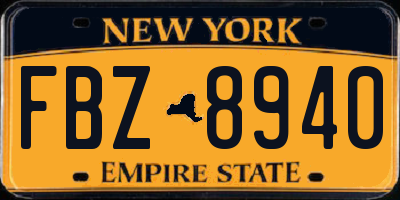 NY license plate FBZ8940