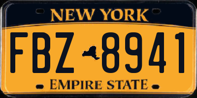 NY license plate FBZ8941
