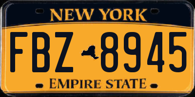 NY license plate FBZ8945
