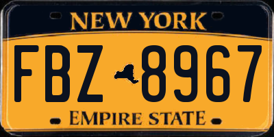 NY license plate FBZ8967