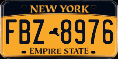 NY license plate FBZ8976