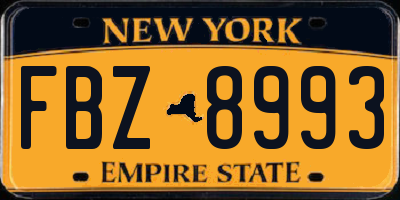 NY license plate FBZ8993