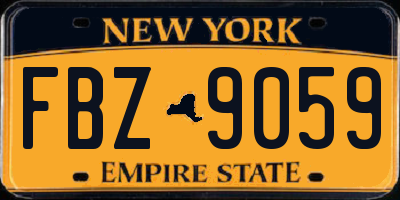 NY license plate FBZ9059