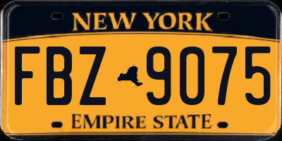 NY license plate FBZ9075