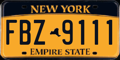 NY license plate FBZ9111