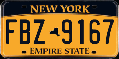 NY license plate FBZ9167