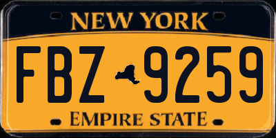 NY license plate FBZ9259
