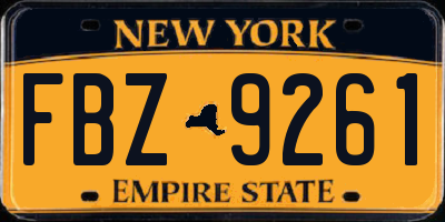 NY license plate FBZ9261
