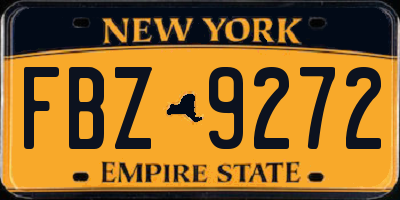 NY license plate FBZ9272