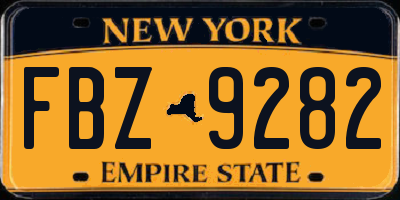 NY license plate FBZ9282