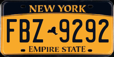 NY license plate FBZ9292