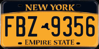 NY license plate FBZ9356