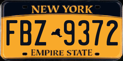 NY license plate FBZ9372