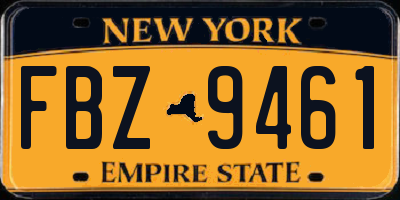 NY license plate FBZ9461