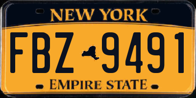 NY license plate FBZ9491