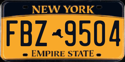 NY license plate FBZ9504