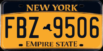 NY license plate FBZ9506