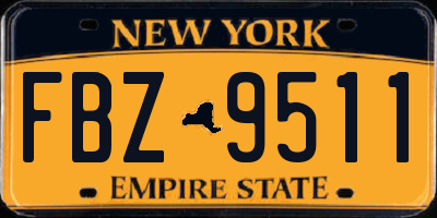 NY license plate FBZ9511
