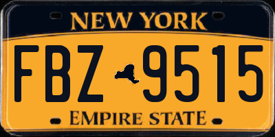 NY license plate FBZ9515